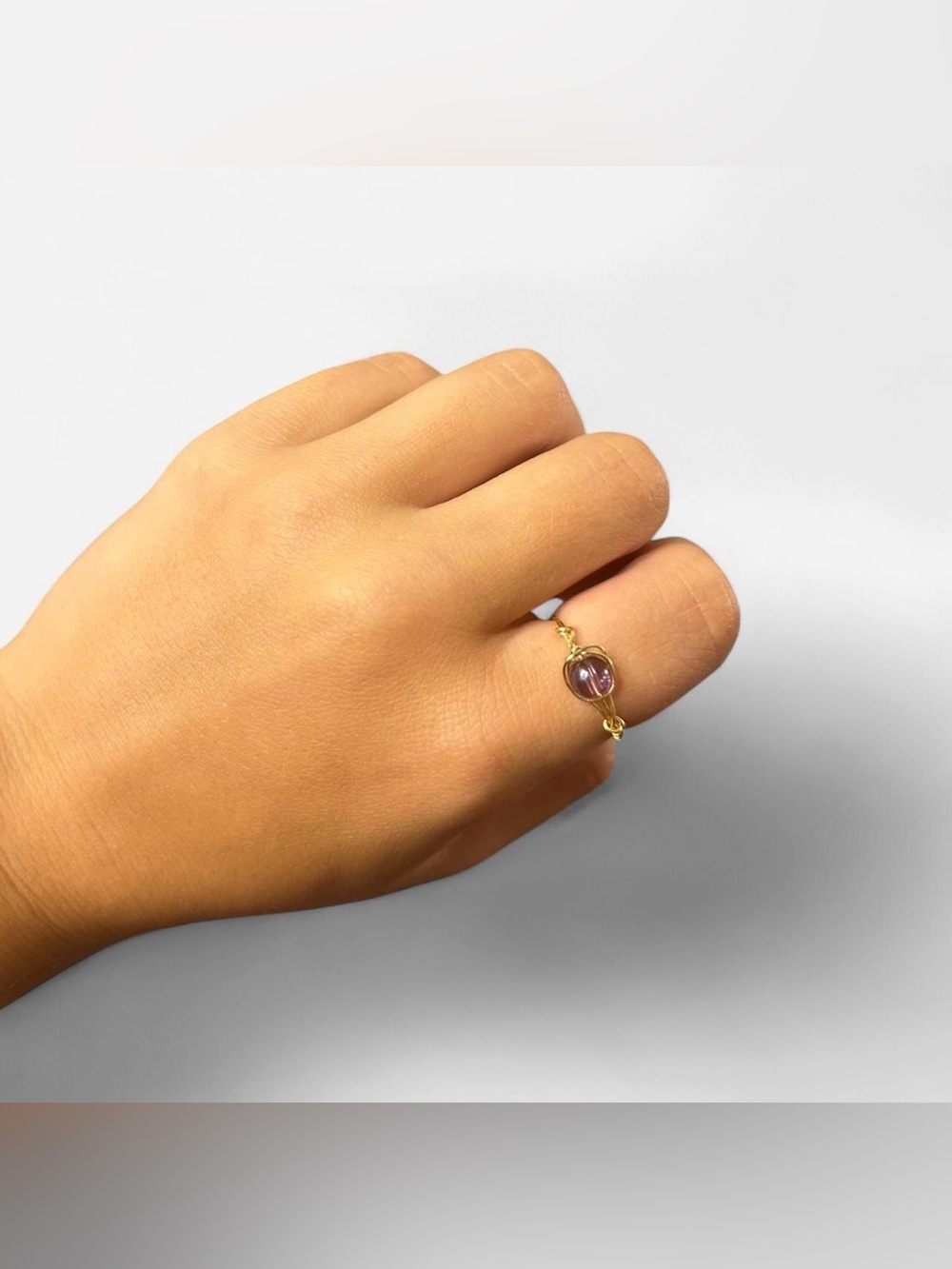 Purple Wire Wrapped Ring
